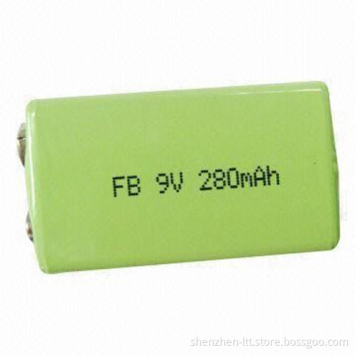 9V Rechargeable NiMH Battery with 280mAh High Capacity